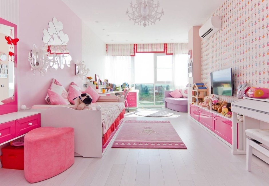 Интерьер детский розовый