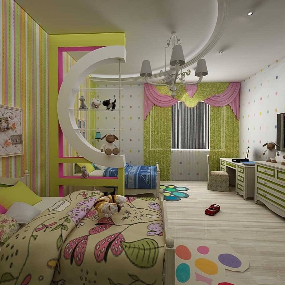 Детская комната 12,5 кв м для разнополых детей