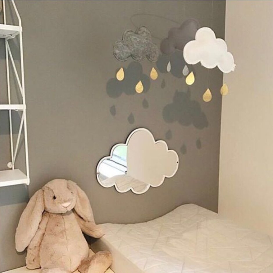 Облака на стене в детской декор