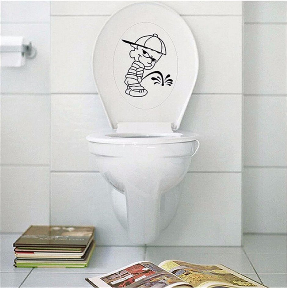 Креативные наклейки на туалет
