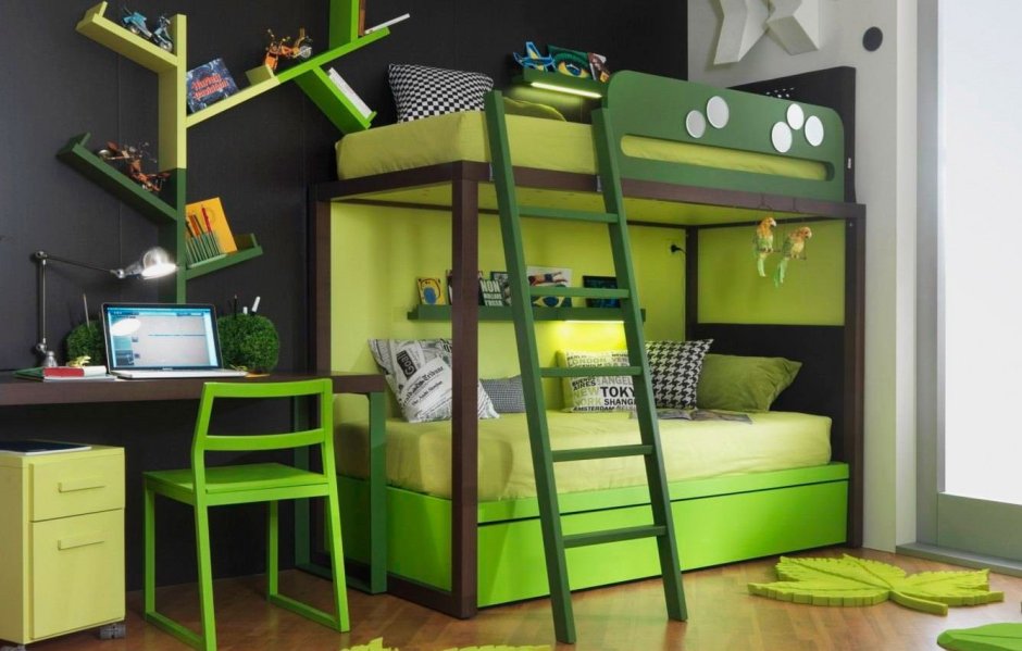 Дизайнерская двухэтажная детская кровать