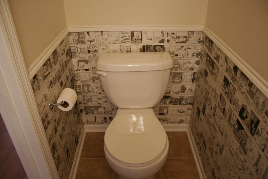 Декор стен в туалете