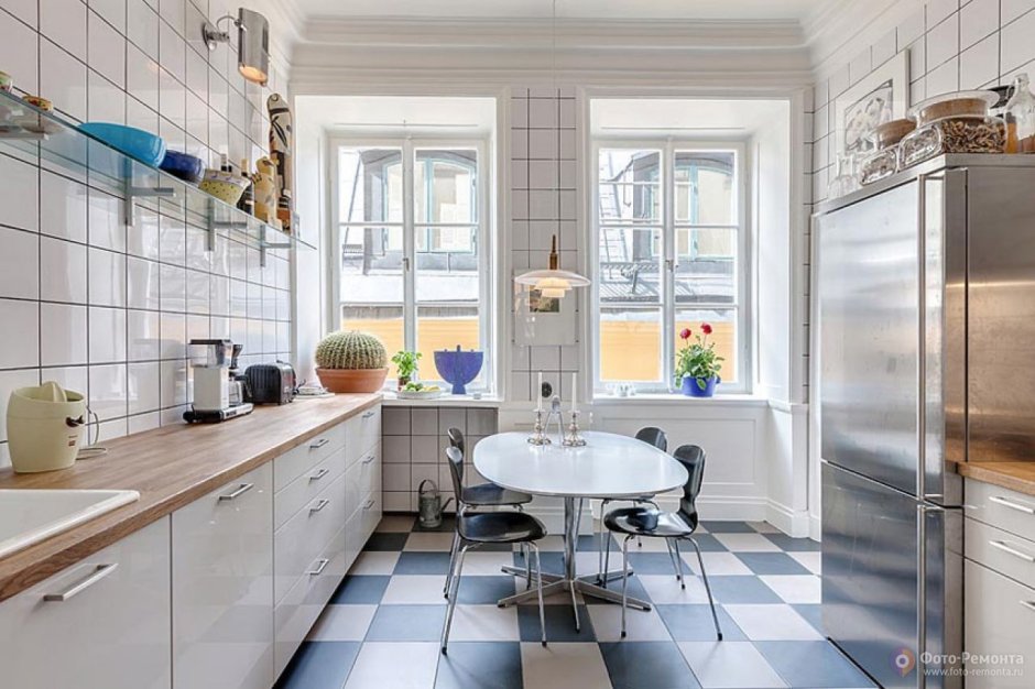 Напольная плитка на кухню в скандинавском стиле