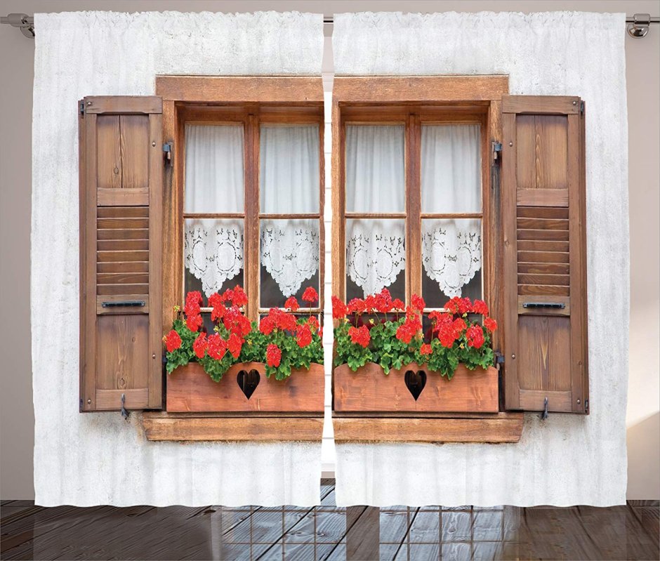 Декоративное окно со ставнями