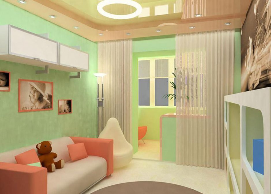 Детская комната совмещенная с балконом