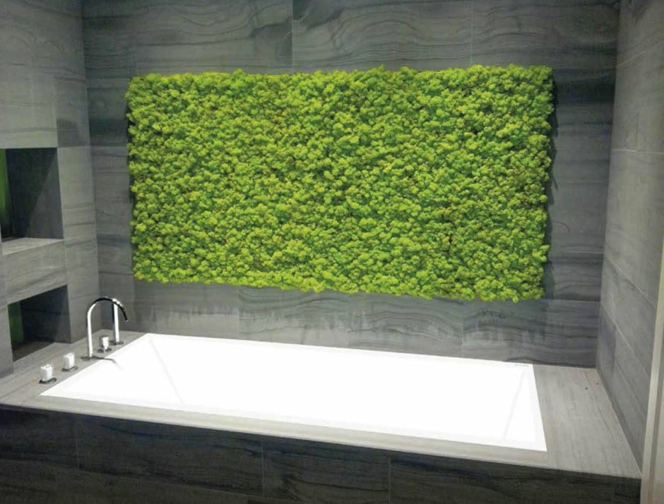 Декоративный мох в ванной