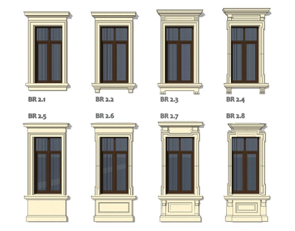 Окна в классическом стиле на фасаде