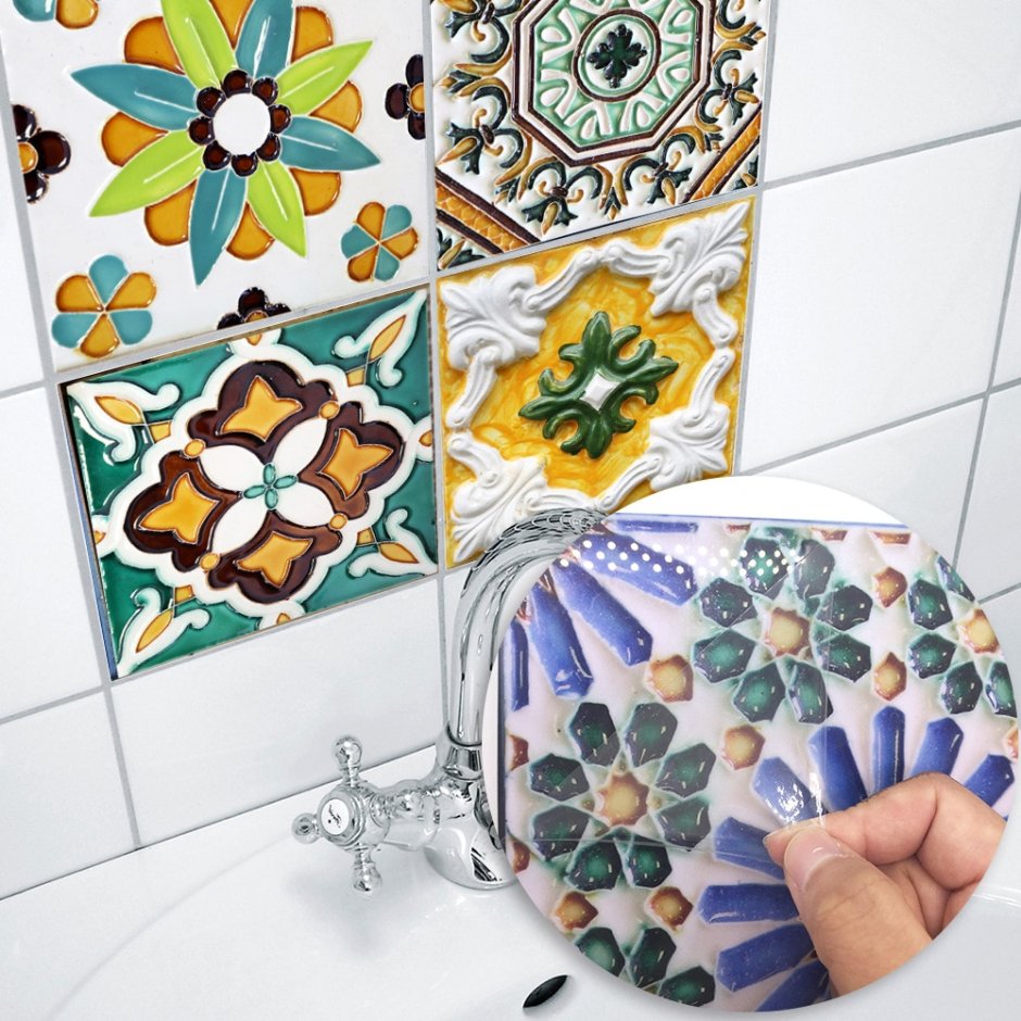 Декоративные наклейки в ванную комнату на плитку