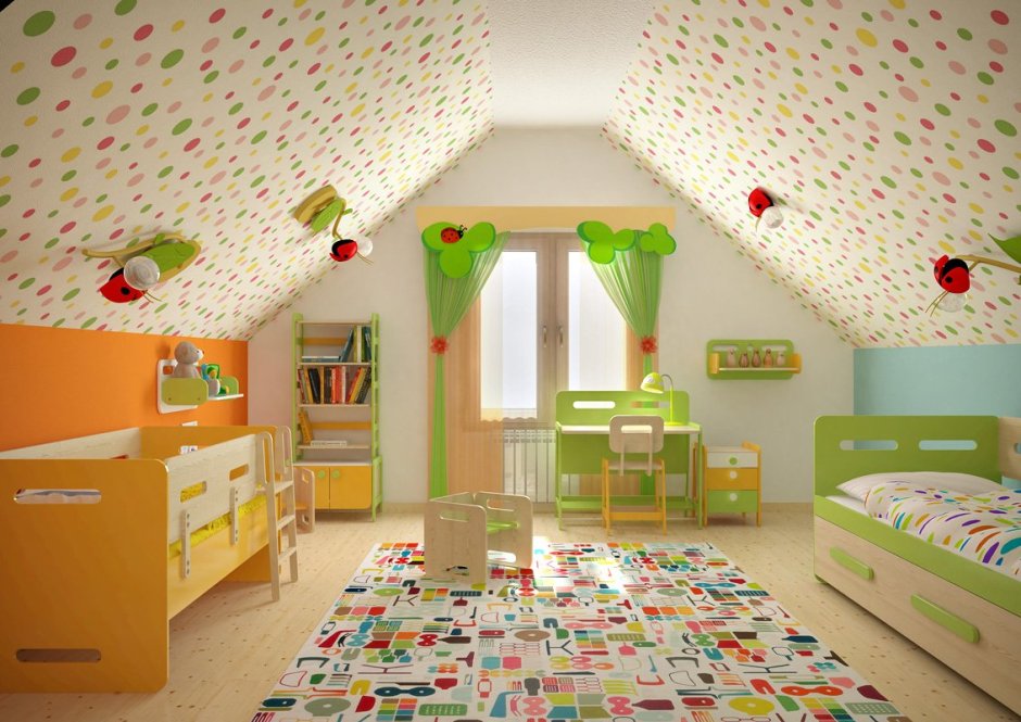 Детские комнаты на мансарде