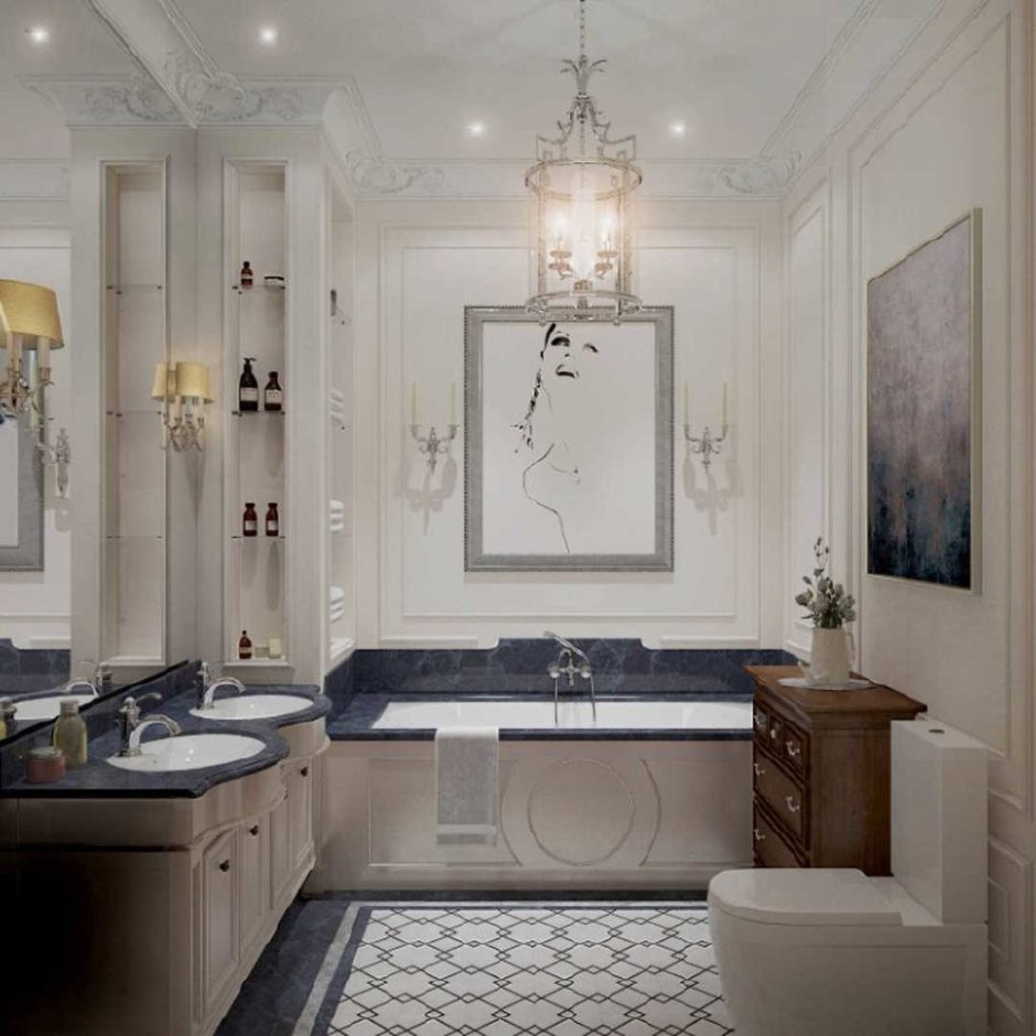 Ванная комната в классическом стиле (76 фото)