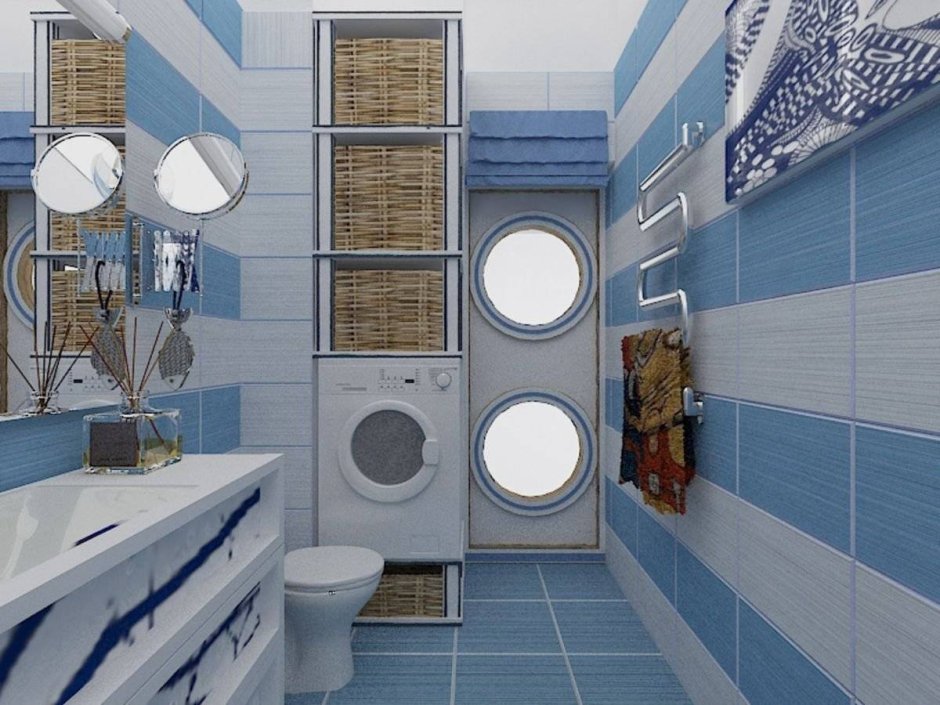 Ванная комната в синем стиле