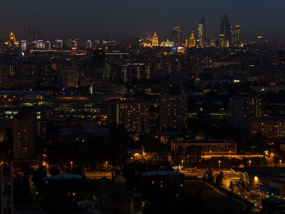 Красивые виды ночной Москвы