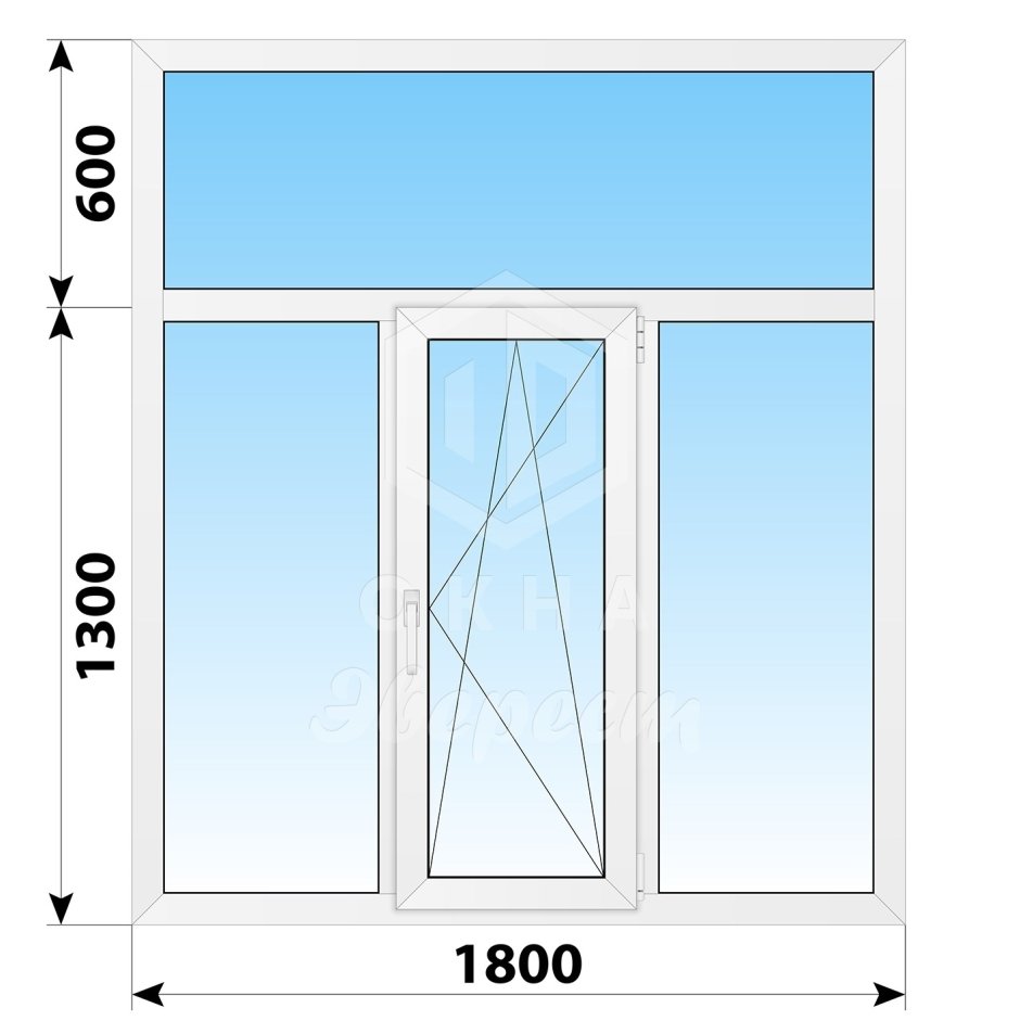 Окно с фрамугой 1200*1650