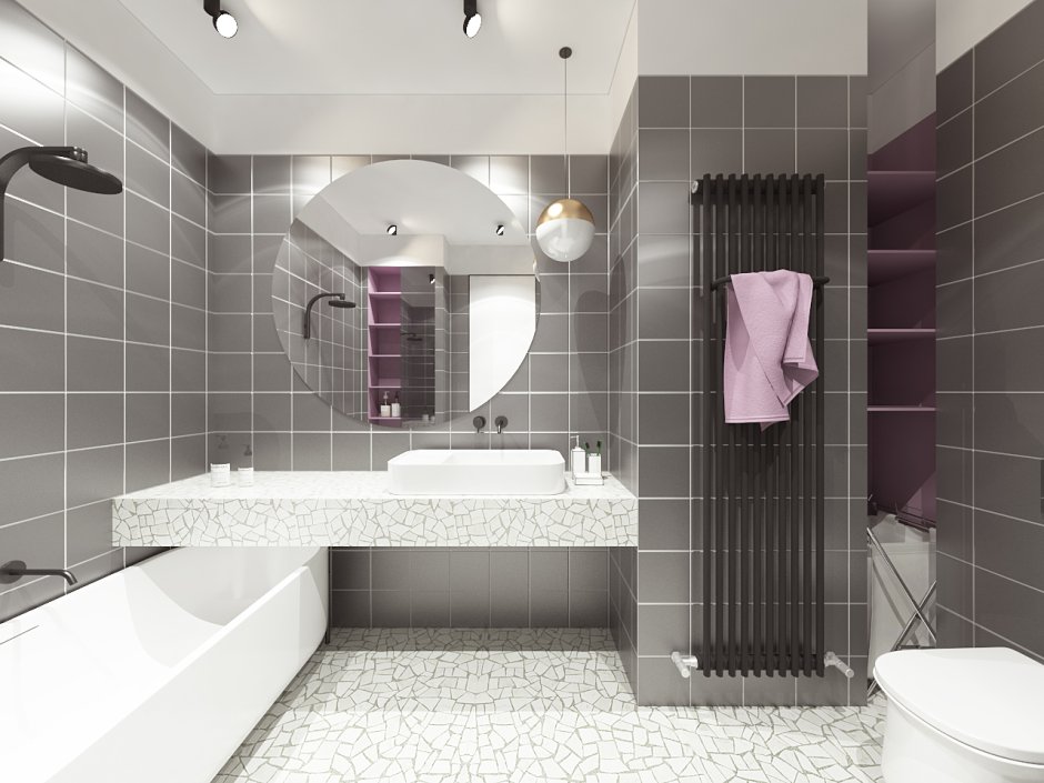 Дизайн проекты ванных комнат (84 фото)