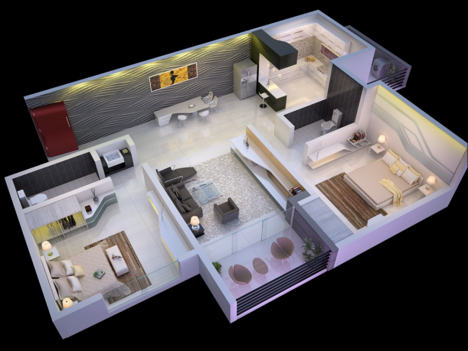 Floorplan 3d визуализация