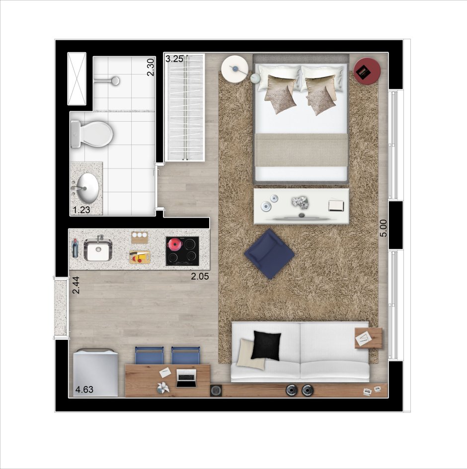 Планы маленькой однокомнатной квартиры