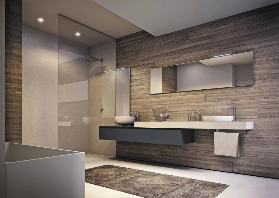 Интерьер ванной комнаты в современном стиле (84 фото)
