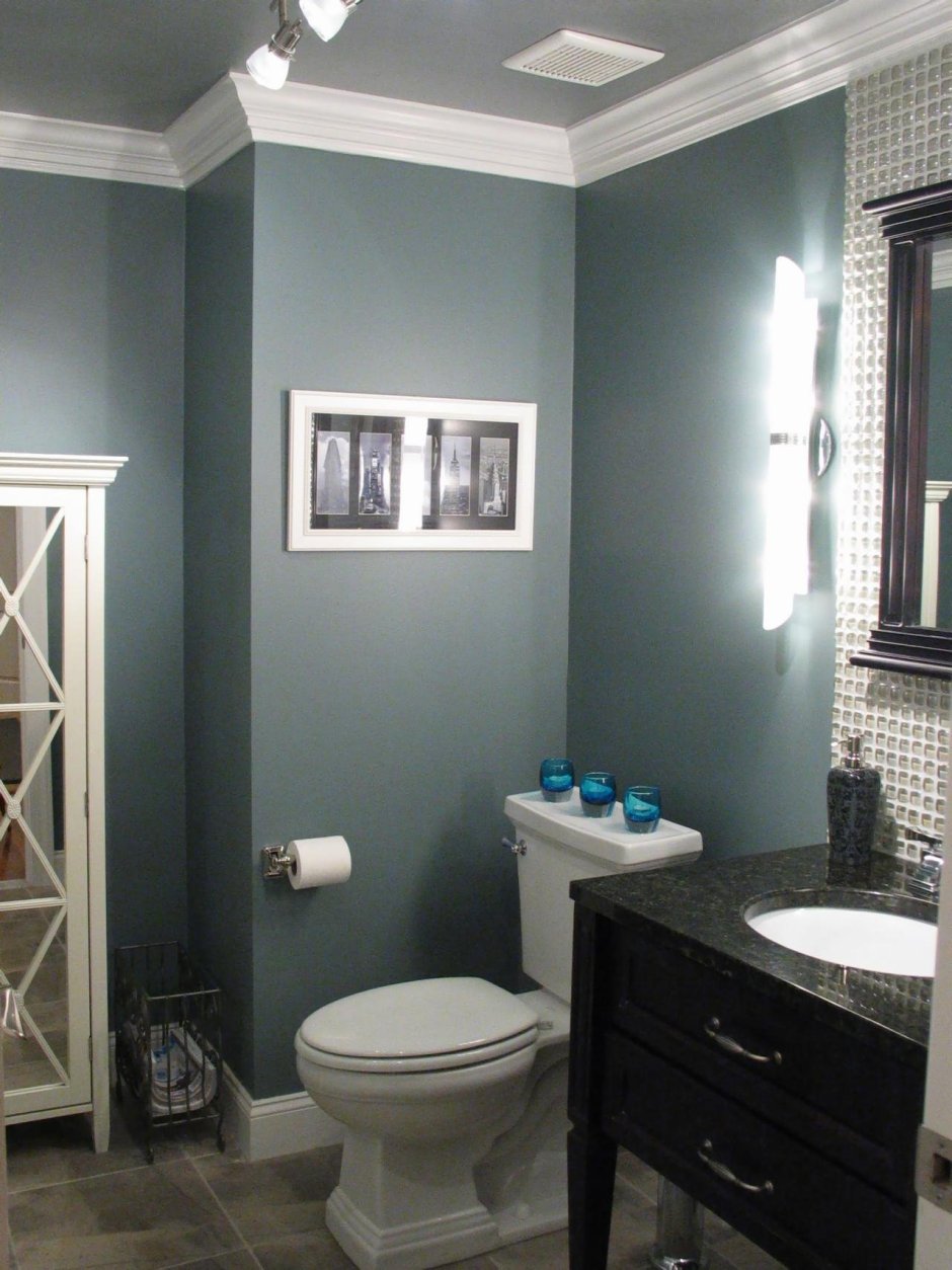 Окраска стен в ванной комнате (66 фото)