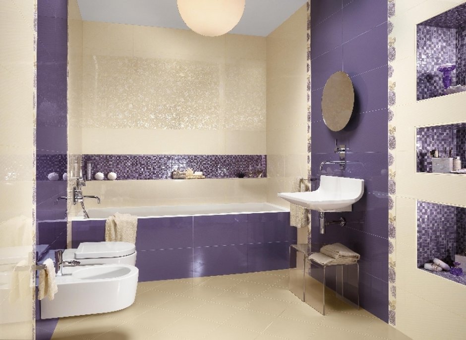 Ванная комната в фиолетовом цвете