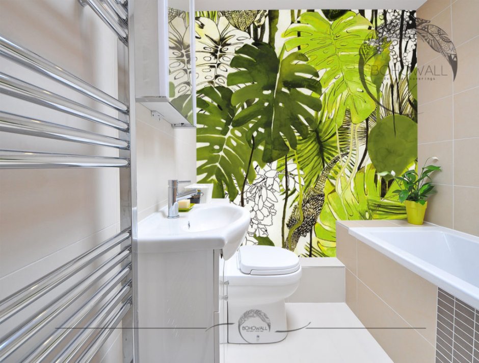 Плитка в ванную в тропическом стиле