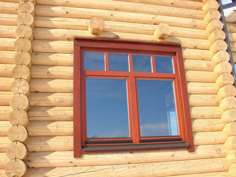 Окна в бревенчатом доме