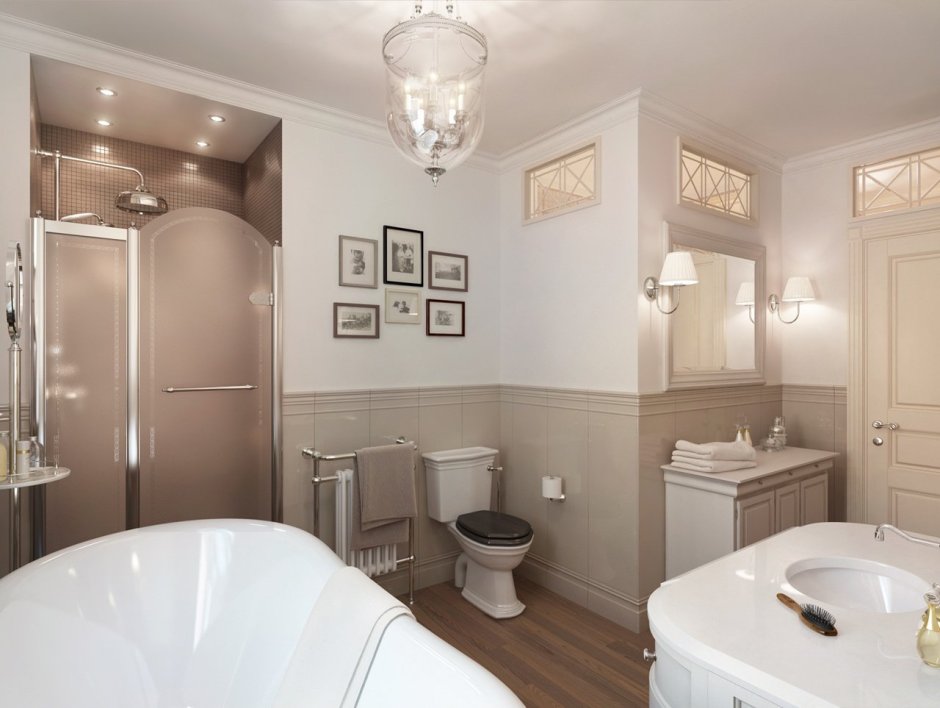 Небольшие Ванные комнаты в классическом стиле