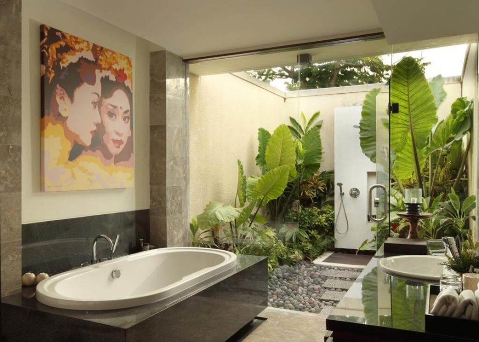 Красивые Ванные в стиле Бали