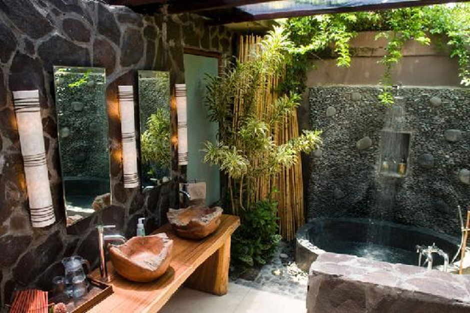 Ванная комната в стиле джунгли
