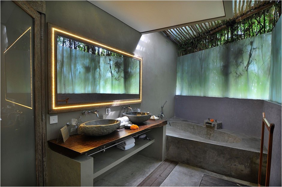 Ванная в стиле Бали в квартире