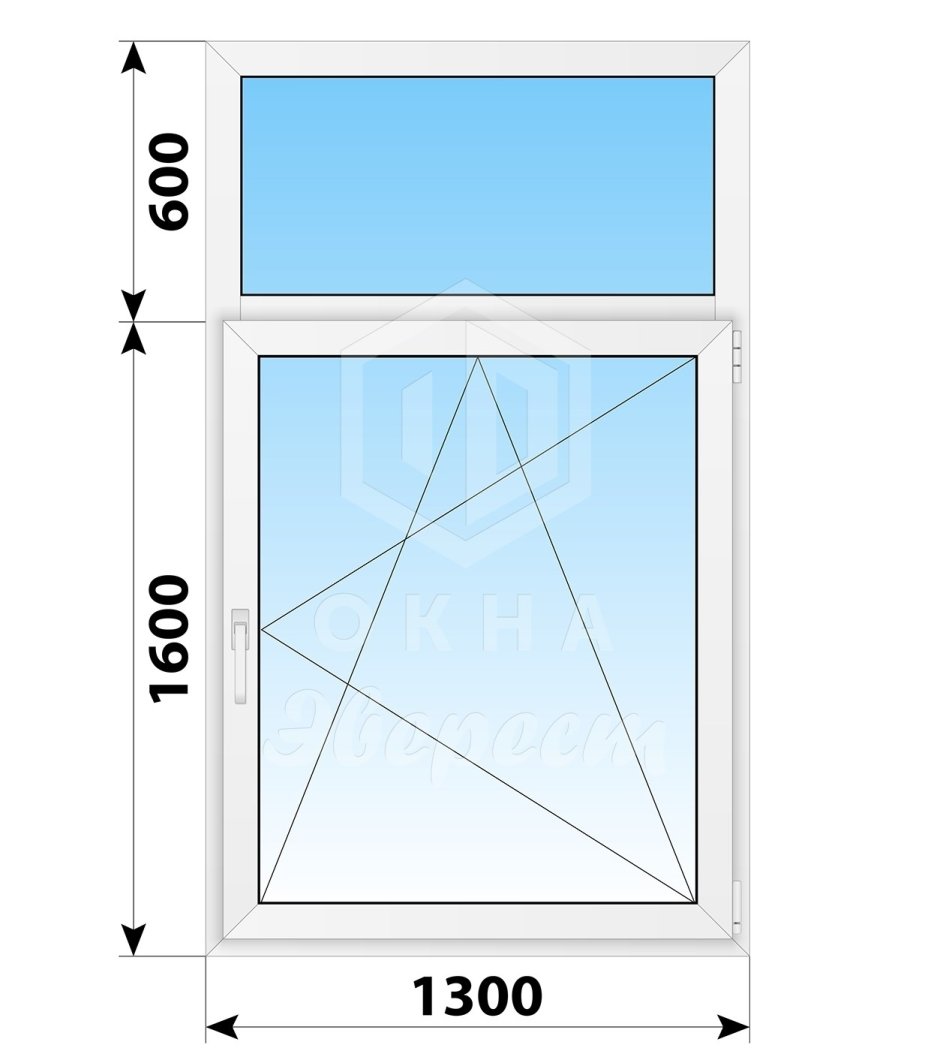 Одностворчатое окно с фрамугой 80/70