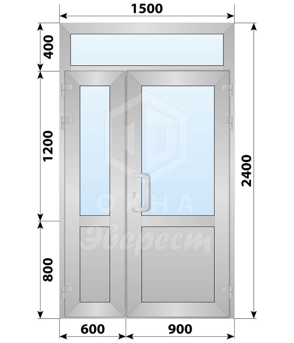 Дверь алюминиевая холодн 1400*2400 бел