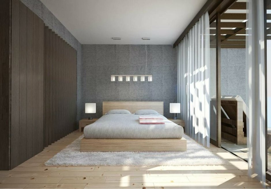 Японский Минимализм в интерьере спальни