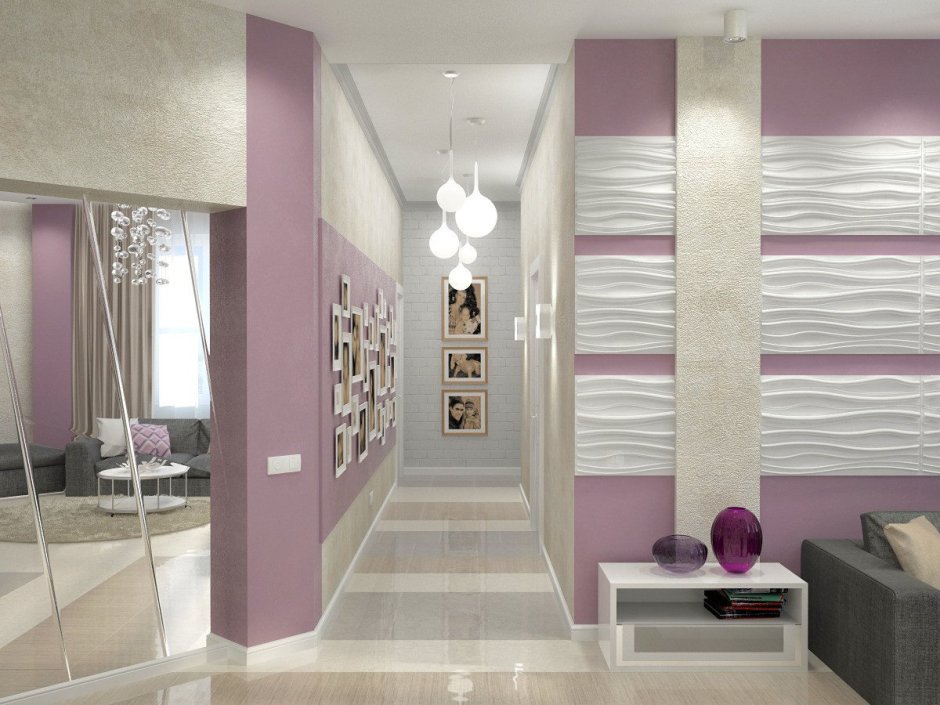 Фиолетовый коридор в квартире