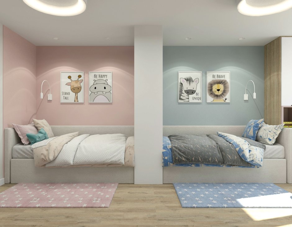 Интерьер комнаты для разнополых детей