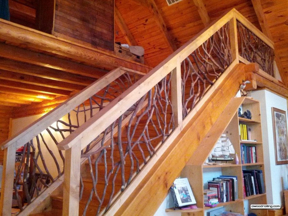 Перила для лестницы из дерева