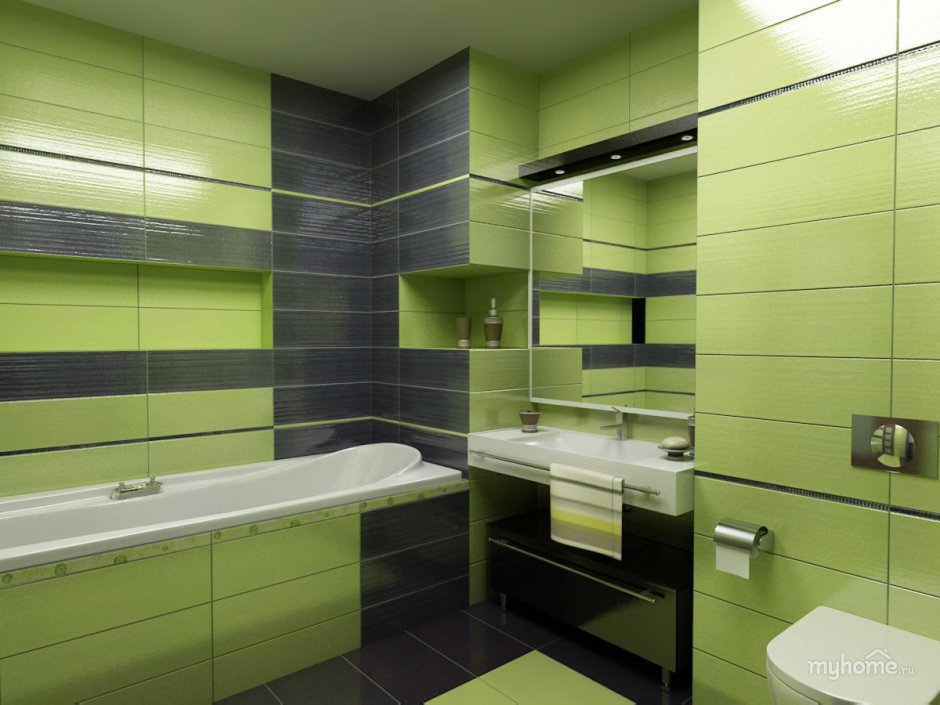 Ванные комнаты фисташкового цвета