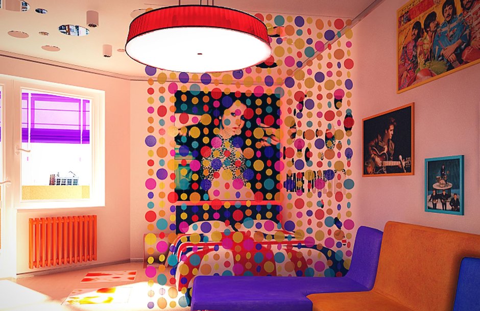 Спальня для девочки в стиле поп арт