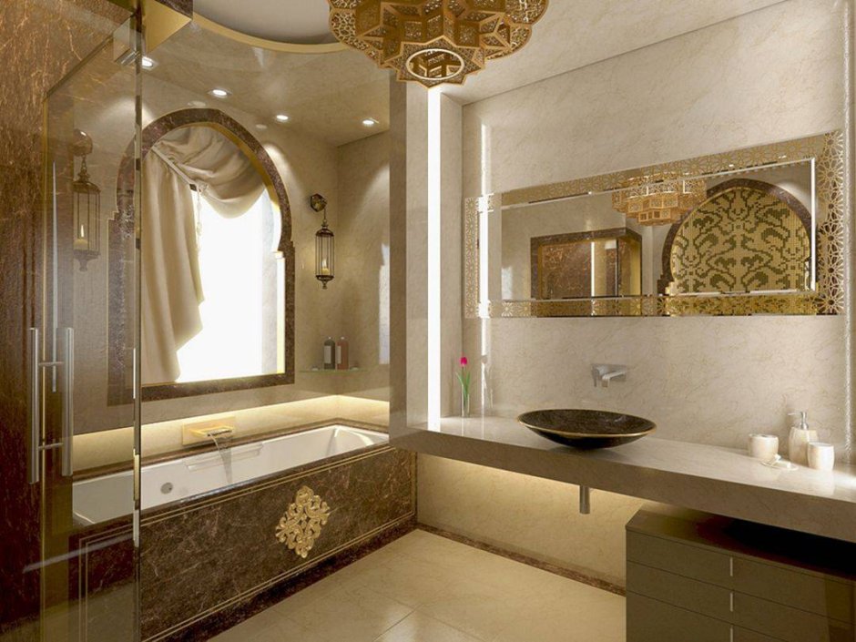 Стены ванной в марокканском стиле