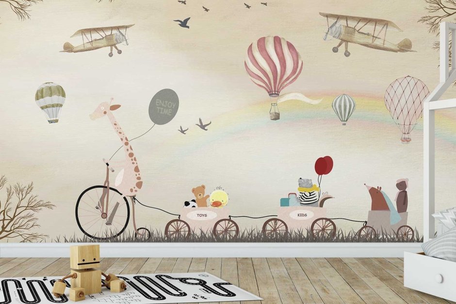 Роспись стены воздушными шарами