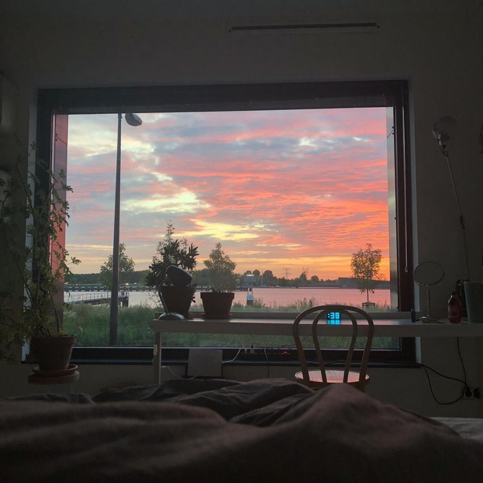 Закат из окна