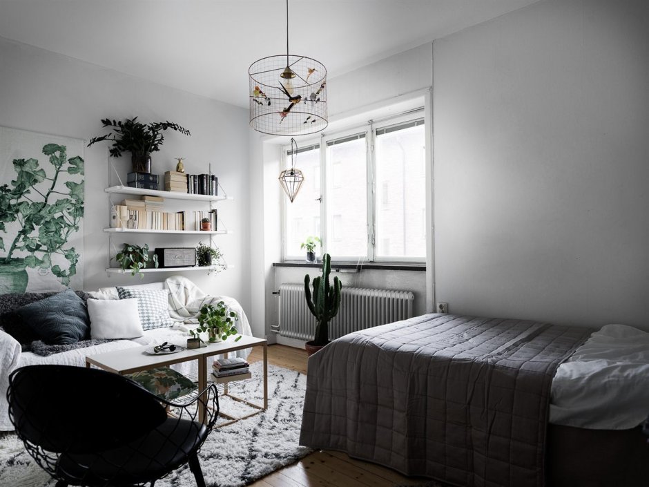 Скандинавский стиль в интерьере малогабаритных квартир спальня