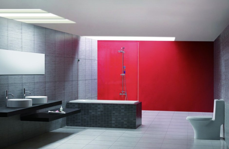 Черно красная ванная комната (57 фото)