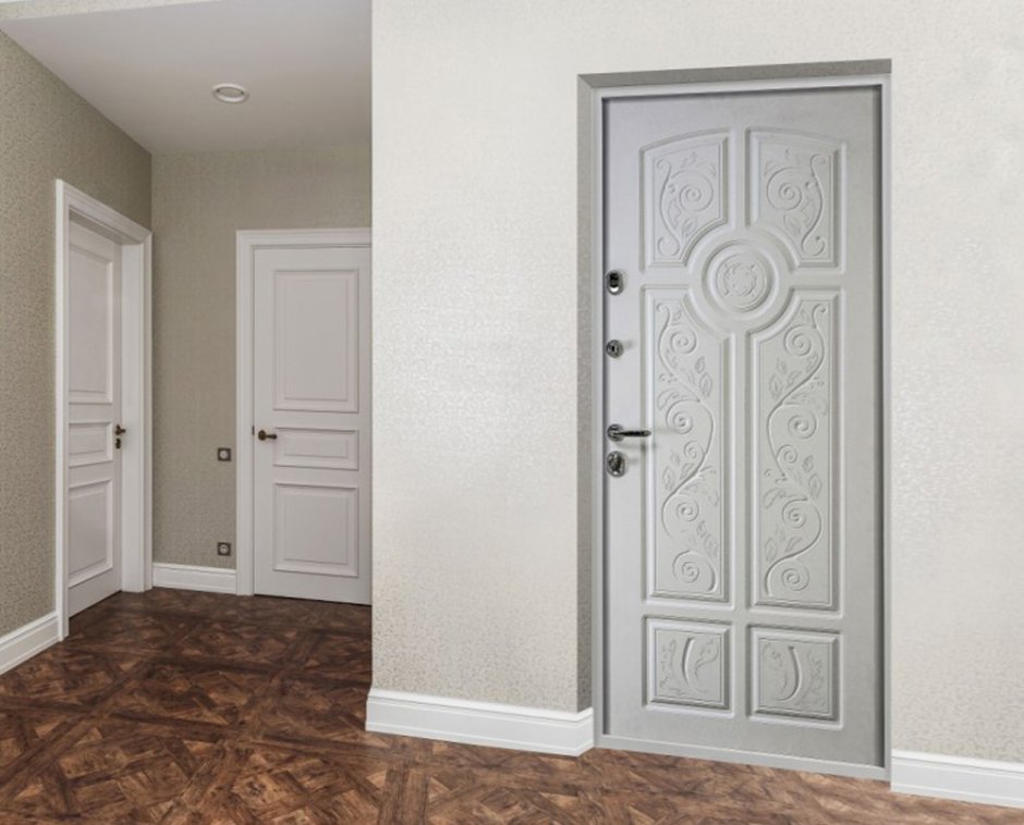 Белые классические двери в интерьере