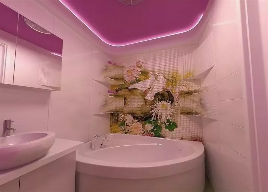 Ванная комната с угловой ванной отделка панелями