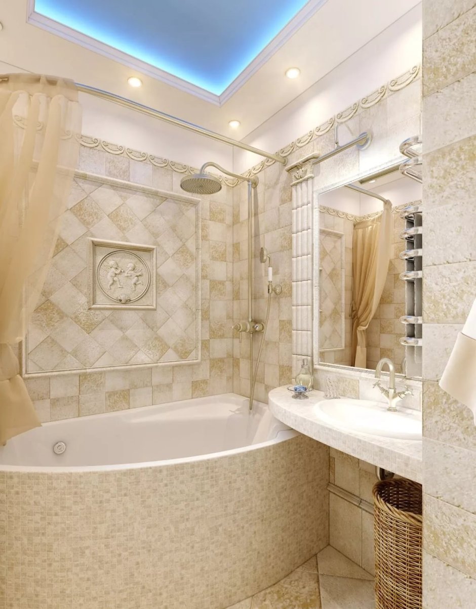 Мозаичная плитка в ванной комнате