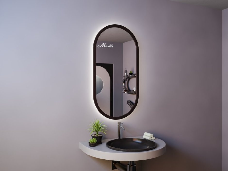 Зеркало овальное с подсветкой miralls Alba (40x90 см)