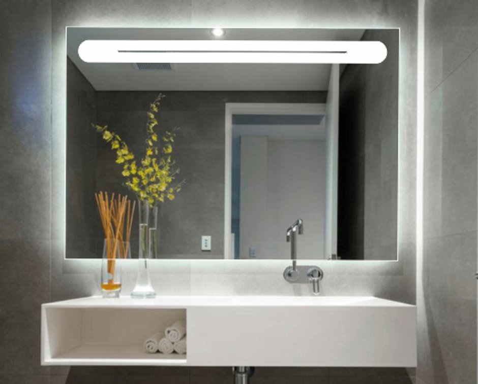 Подсветка зеркала в ванной сбоку