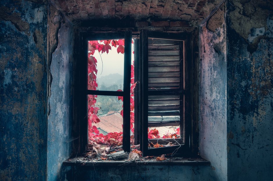 Старое окно изнутри