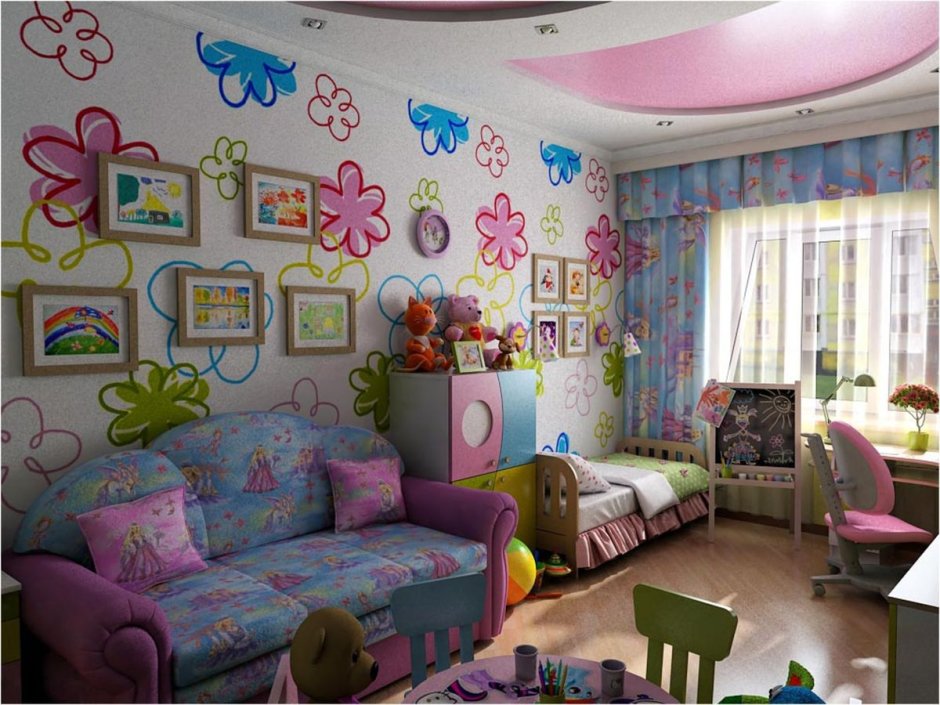 Простая детская комната для девочки