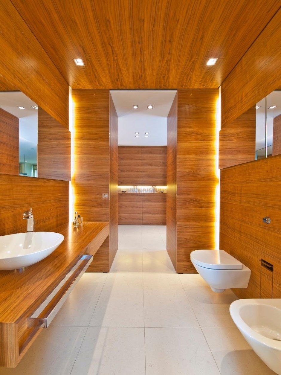 Отделка ванной комнаты имитацией бруса